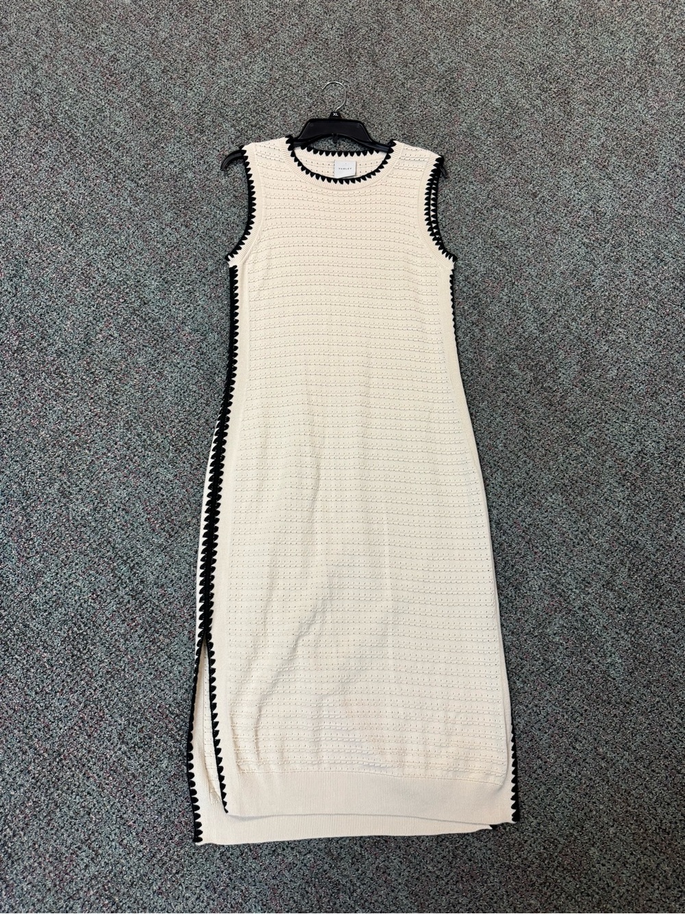 Varley Dwight Tank Knit Dress Cream/Black Size Medium - Picture 9 of 15